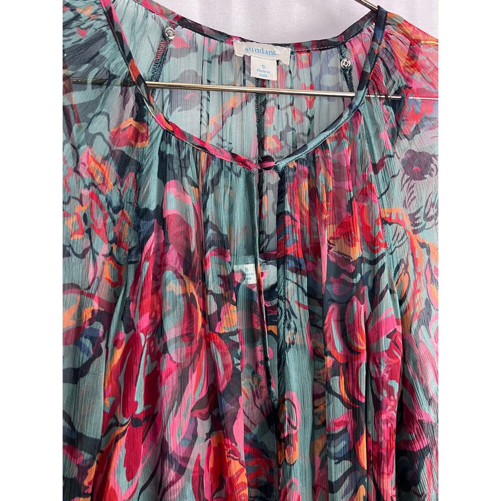 Sundance Dress Janella Midi Sheer Floral Boho Western Country Sundress Feminine - Picture 5 of 9